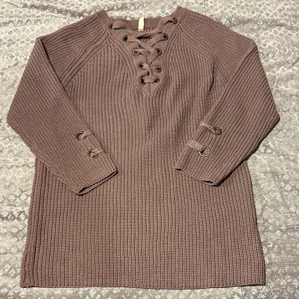 Wish Brown V-Neck Sweater M/L